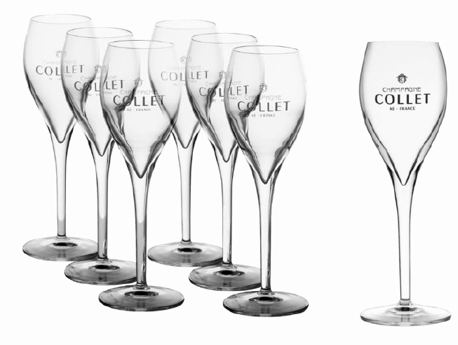 Champagne Collet Brut Bundle - 6 Bottles with Flutes