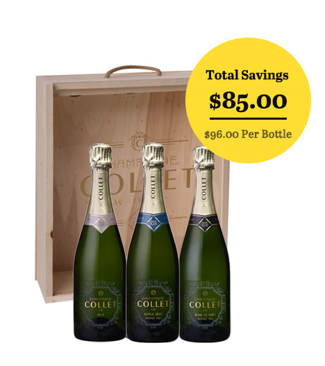 Champagne Collet Trio Bundle with Wooden Gift Box